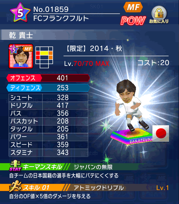 No.01859　乾貴士【14・秋】