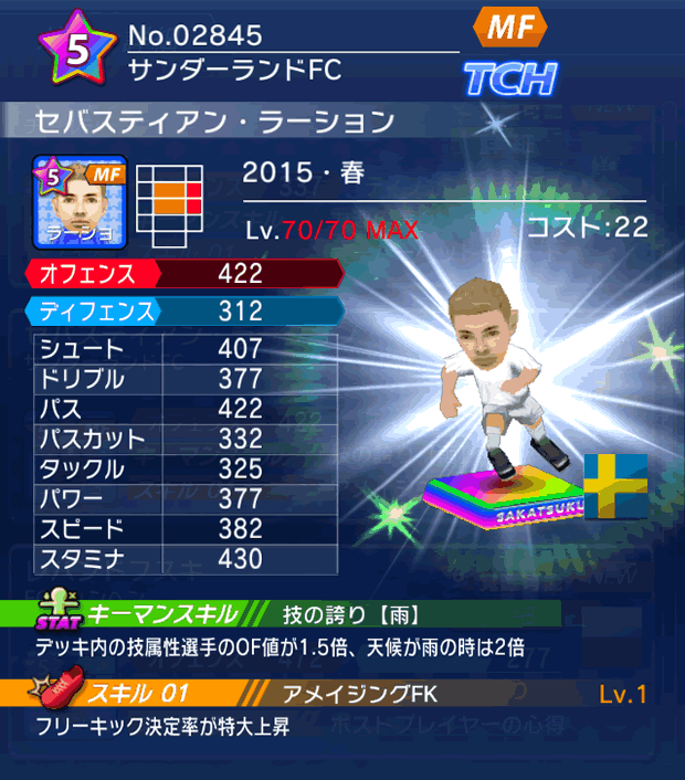 No.02845 セバスティアン・ラーション【15・春】