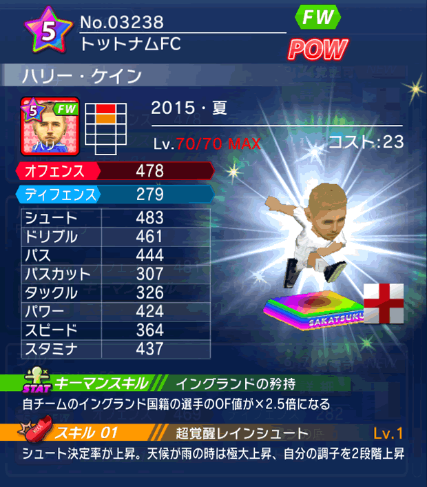 No.03238　ハリー・ケイン【15・夏】