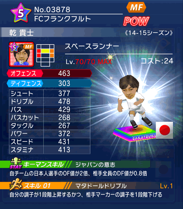 No.03878　乾貴士【14-15】