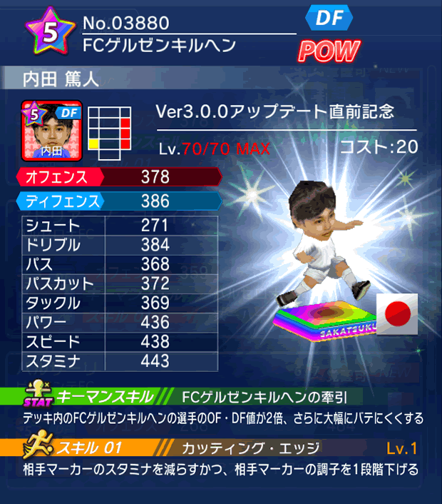 No.03880 内田篤人【Ver3.0.0直前】