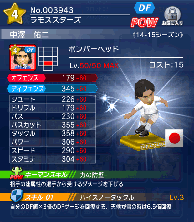 No.03943　中澤佑二【14-15】