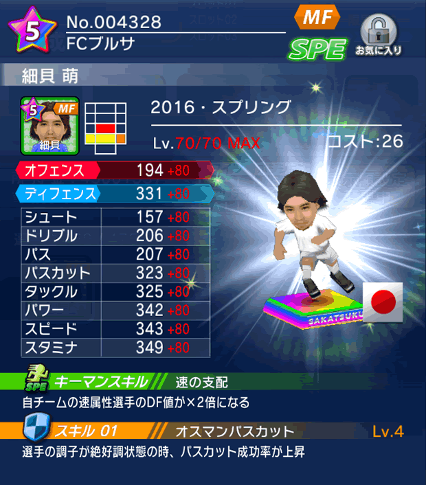 No.04328 細貝萌【16・スプリング】