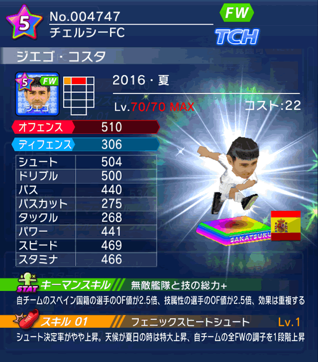 No.04747　ジエゴ・コスタ【16・夏】