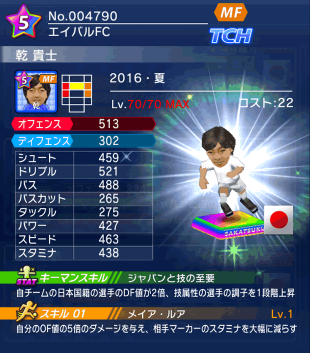 No.04790　乾貴士【16・夏】