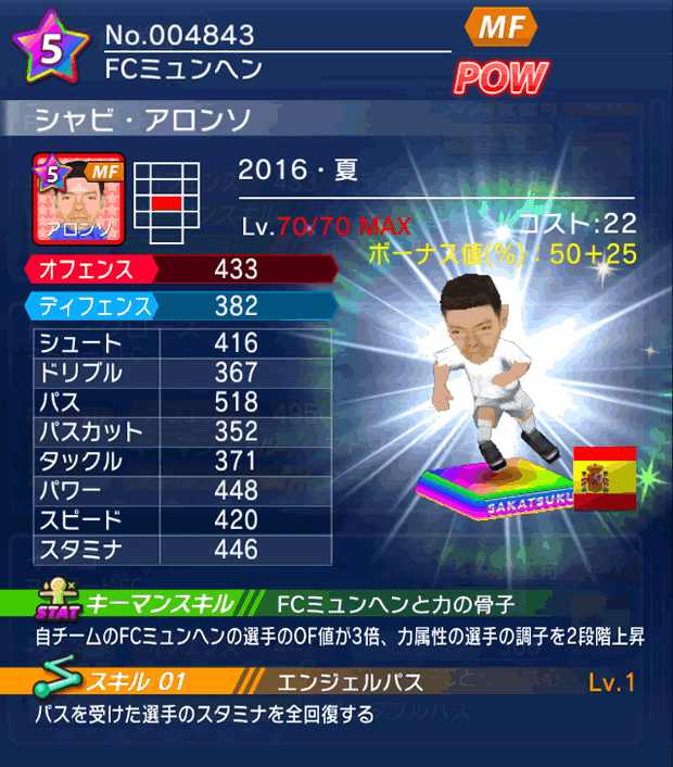 No.04843　シャビ・アロンソ【16・夏】