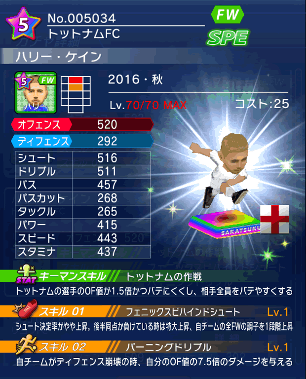 No.05034　ハリー・ケイン【16・秋】