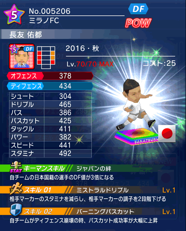 No.05206　長友佑都【16・秋】