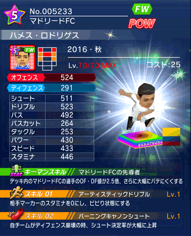 No.05233　ハメス・ロドリゲス【16・秋】