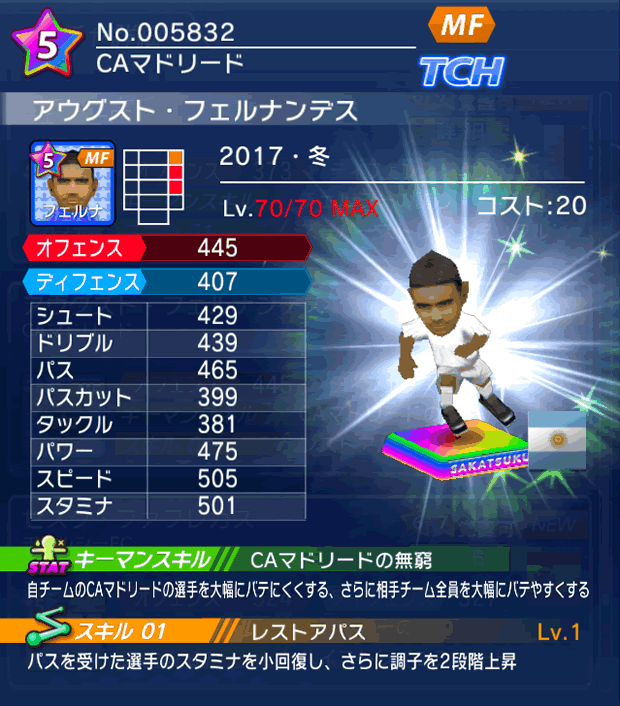 No.05832　アウグスト・フェルナンデス【17・冬】