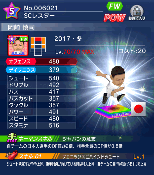 No.06021　岡崎慎司【17・冬】