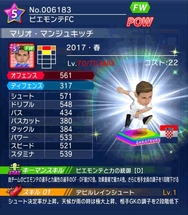 No.06183　マリオ・マンジュキッチ【17・春】