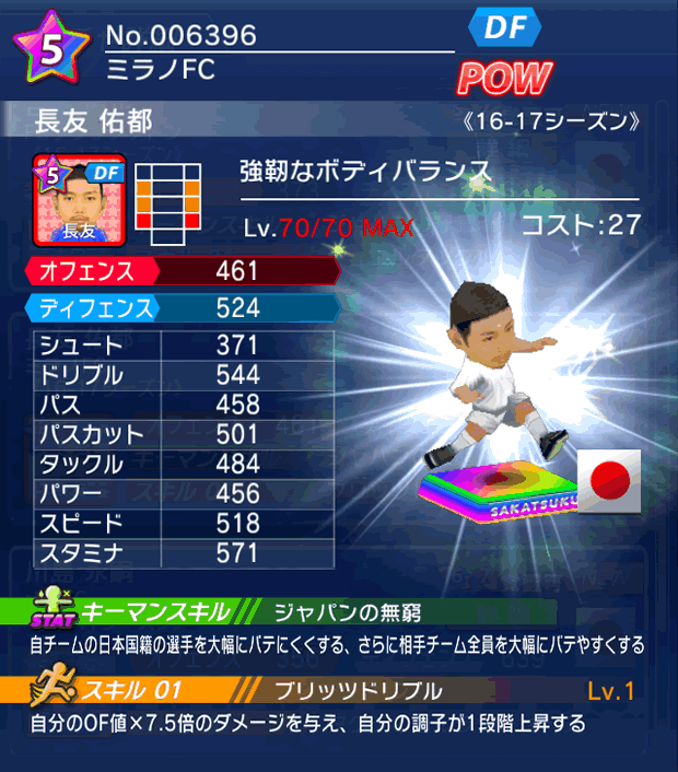 No.06396　長友佑都【16-17】