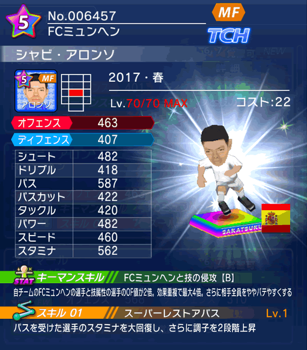 No.06457　シャビ・アロンソ【17・春】