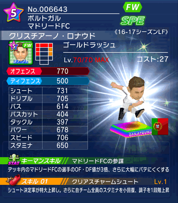 No.06643　クリスチアーノ・ロナウド【16-17LF】