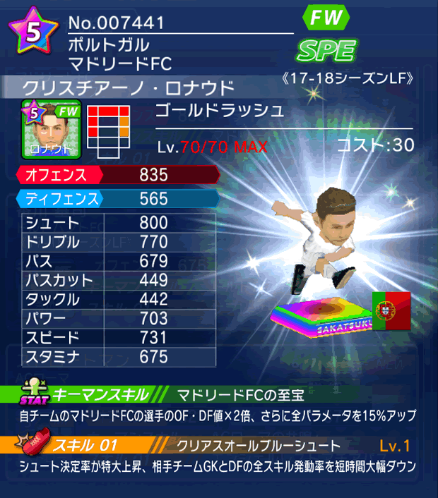 No.07441　クリスチアーノ・ロナウド【17-18LF】