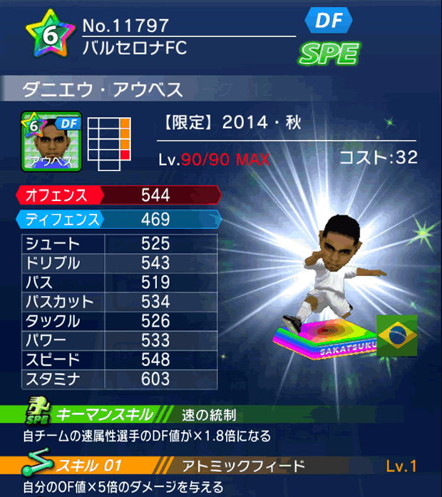 No.11797 ダニエウ・アウベス【14・秋】