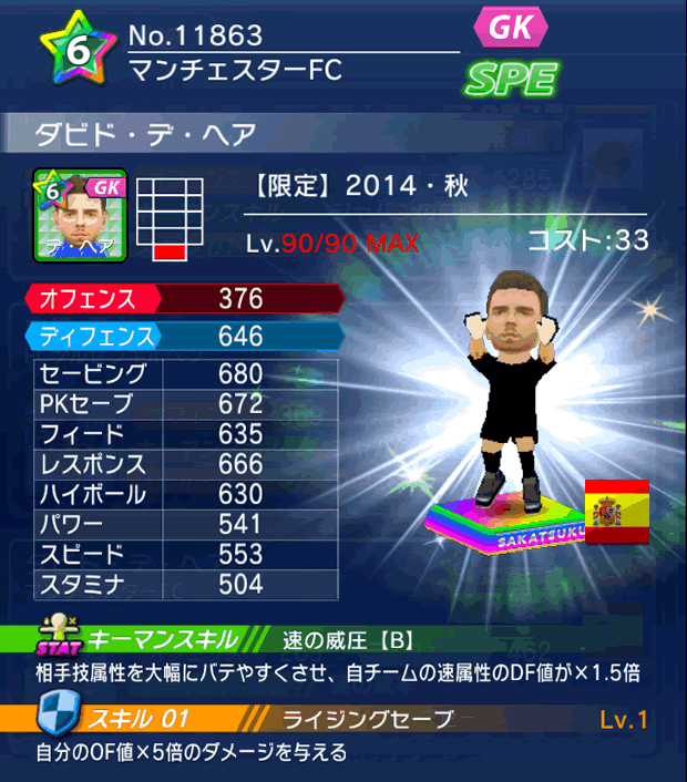 No.11863 ダビド・デ・ヘア【14・秋】