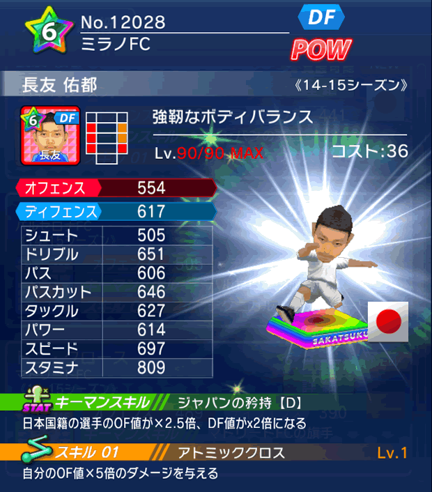 No.12028　長友佑都【14-15】