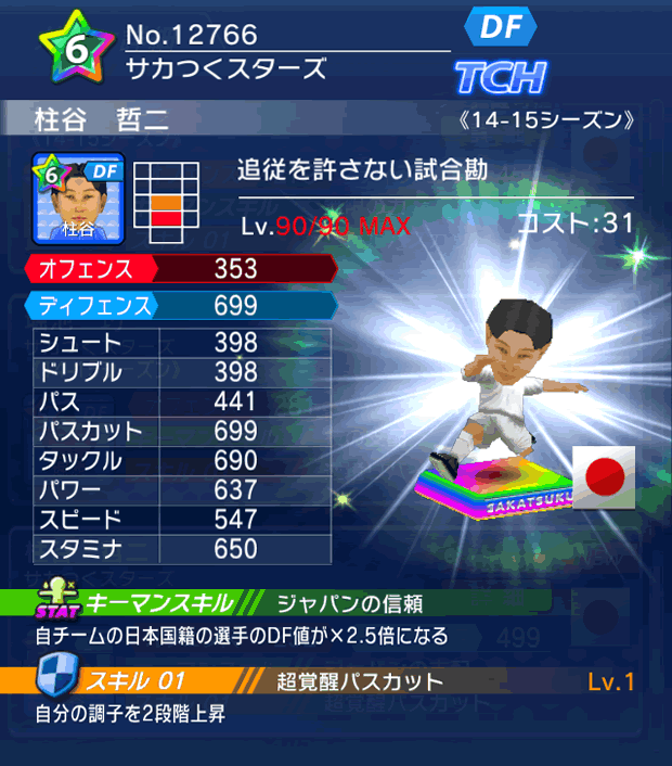 No.12766　柱谷哲二【14-15】