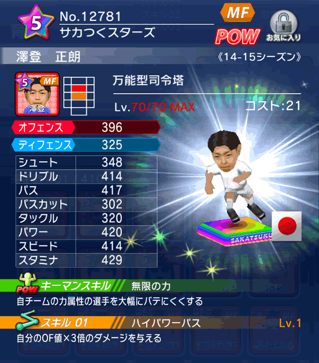 No.12781　澤登正朗【14-15】