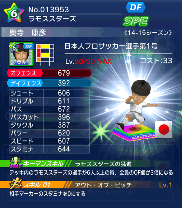 No.13953　奥寺康彦【14-15】