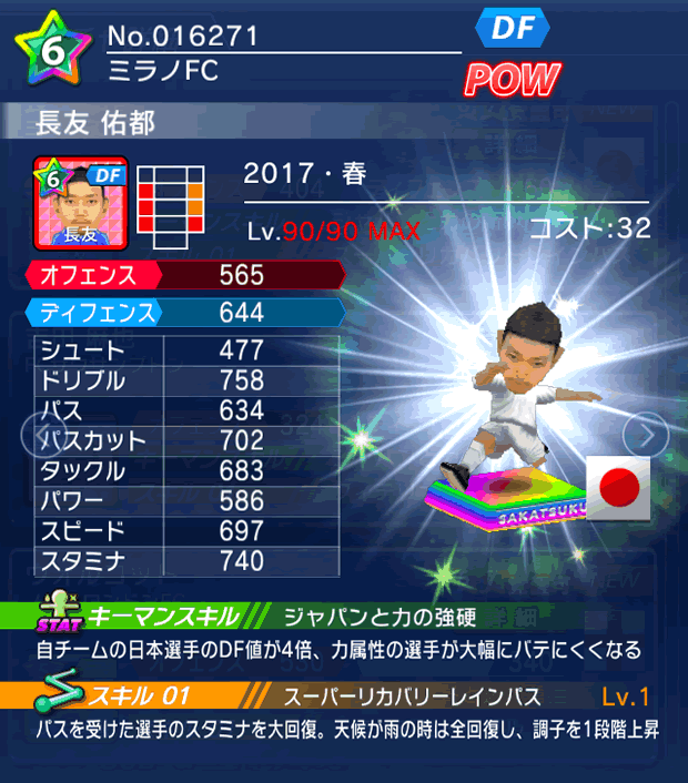 No.16271　長友佑都【17・春】