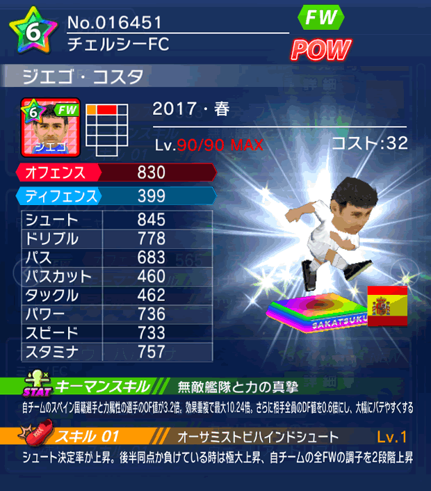 No.16451　ジエゴ・コスタ【17・春】