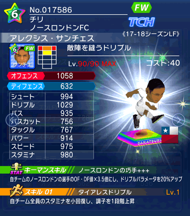 No.17586　アレクシス・サンチェス【17-18LF】