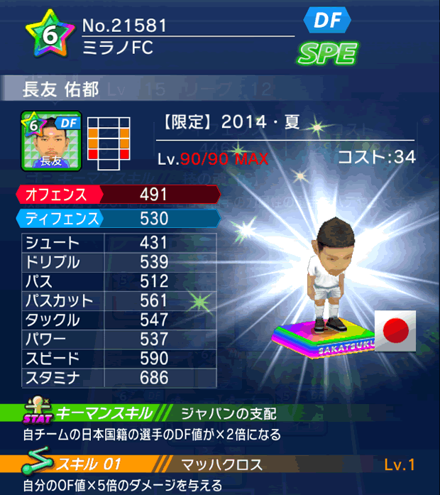 No.21581　長友佑都【14・夏】