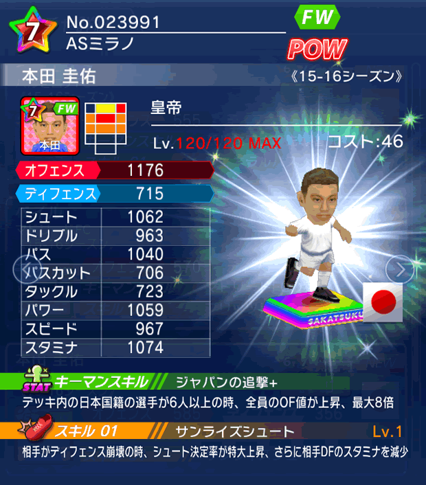 No.23991 本田圭佑【15-16】