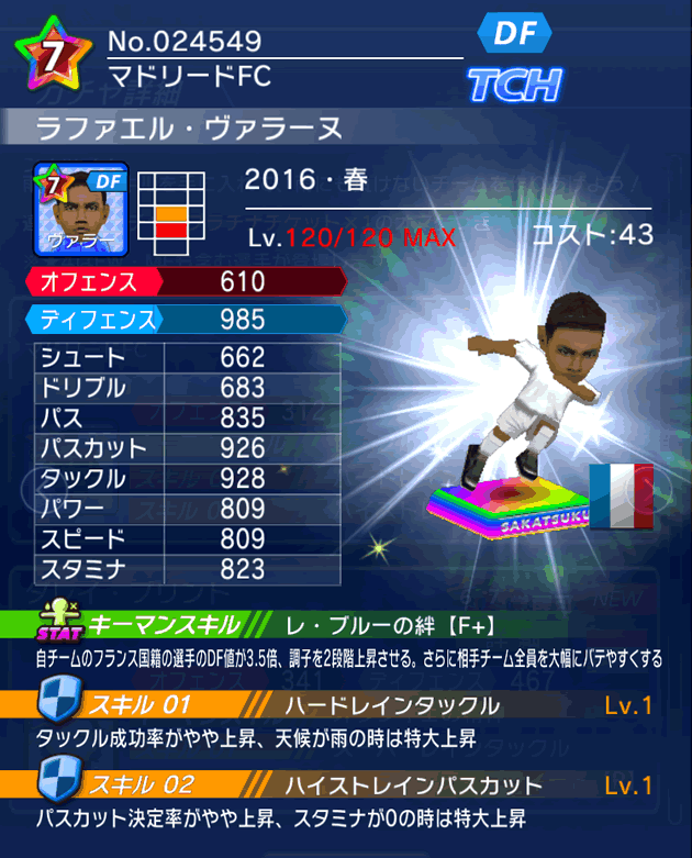 No.24549 ラファエル・ヴァラーヌ【16・春】