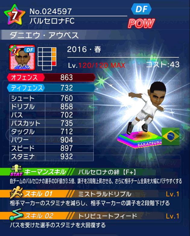 No.24597　ダニエウ・アウベス【16・春】