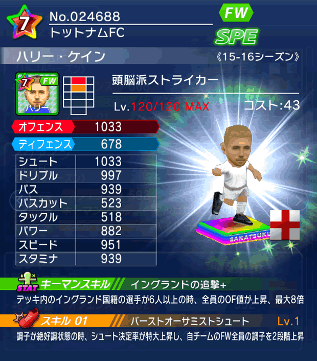 No.24688　ハリー・ケイン【15-16】