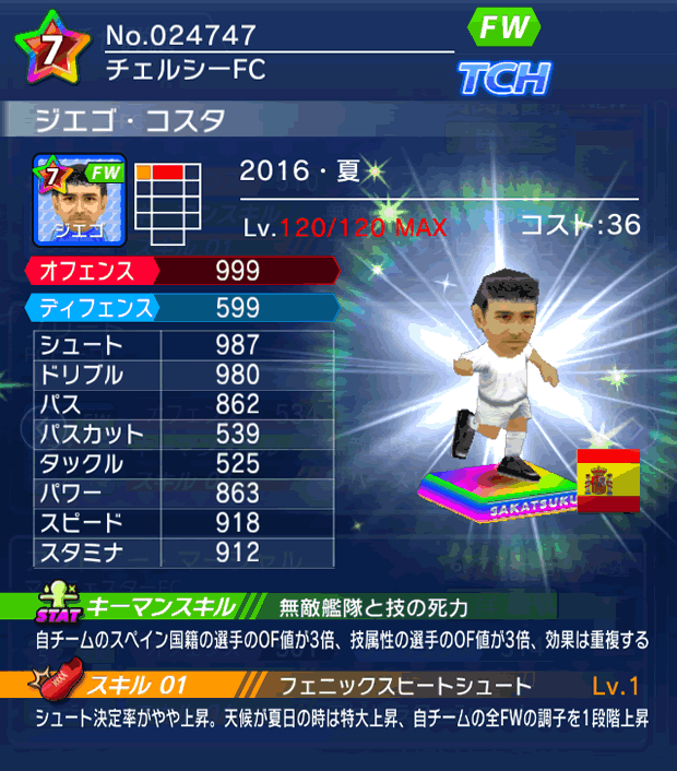 No.24747 ジエゴ・コスタ【16・夏】