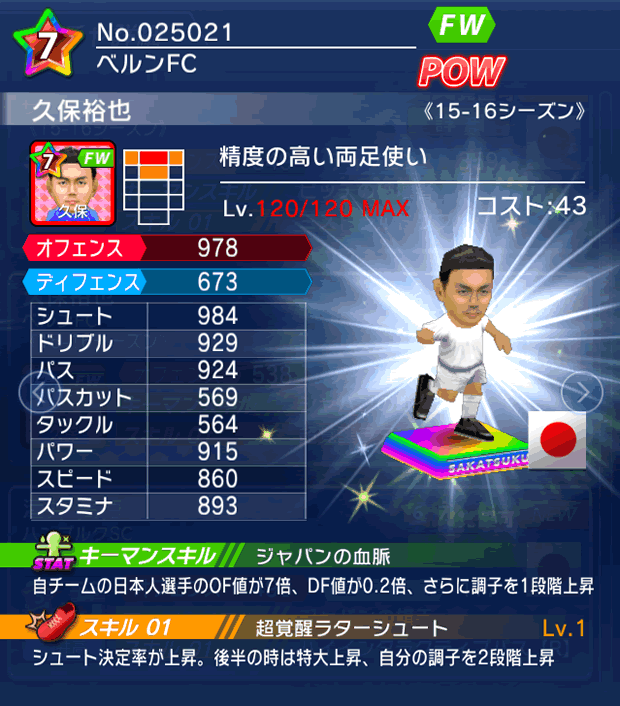 No.25021　久保裕也【15-16】