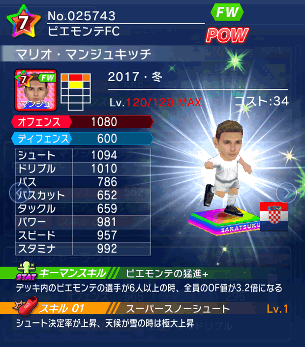 No.25743　マリオ・マンジュキッチ【17・冬】