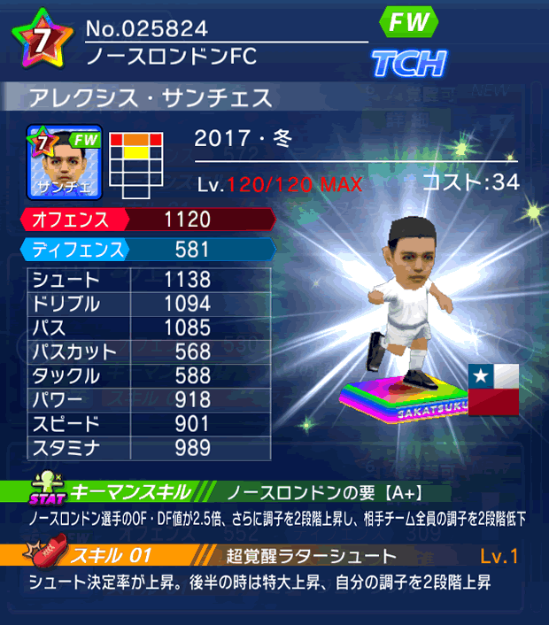 No.25824　アレクシス・サンチェス【17・冬】