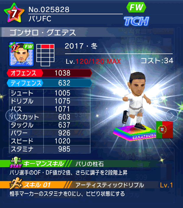 No.25828　ゴンサロ・グエデス【17・冬】