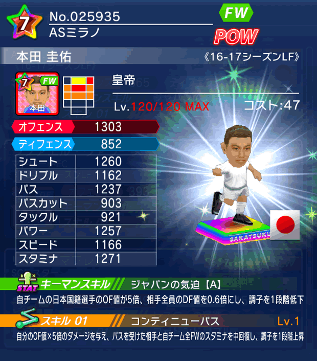 No.25935　本田圭佑【16-17LF】