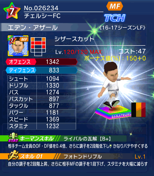 No.26234　エデン・アザール【16-17LF】