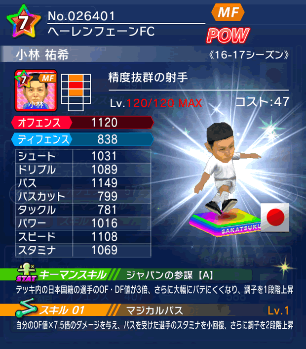 No.26401　小林祐希【16-17】