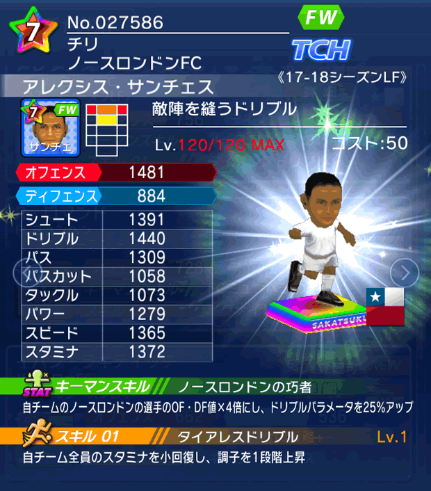 No.27586　アレクシス・サンチェス【17-18LF】