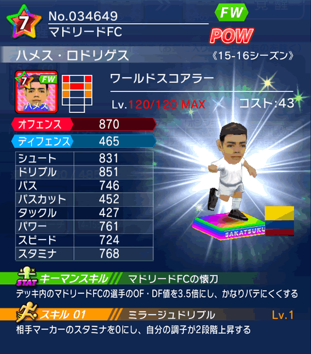 No.31923　ハメス・ロドリゲス【15-16Mx】