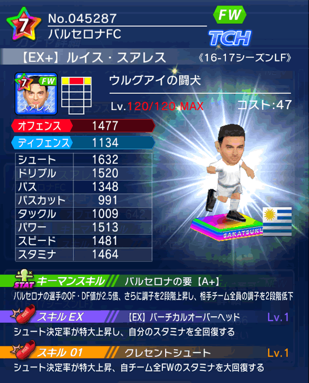 No.45287　ルイス・スアレス【16-17LFEx】